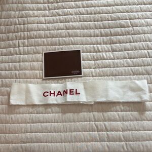 CHANEL Ivory Box Ribbon with Crimson Logo